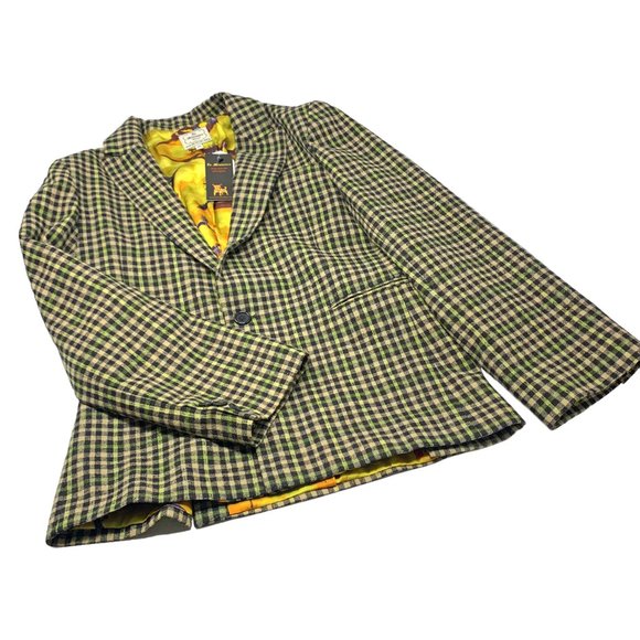 La MINIATURA Black Tan‎ Green Check Single Breast Blazer - Picture 10 of 14
